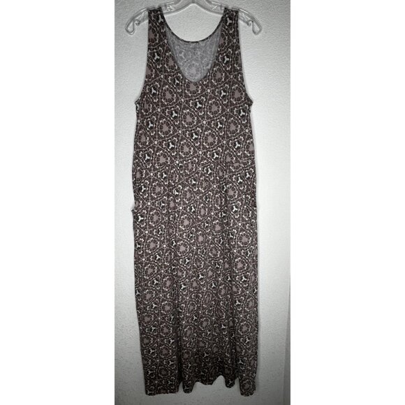 Garnet Hill Dress Womens Large Geometric Print Sleeveless Pockets Boho Casual - Picture 1 of 8